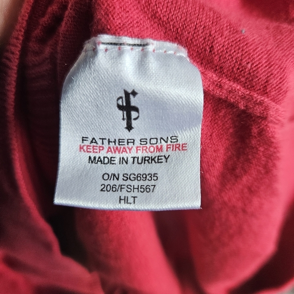 Father Sons Half-Zip Red Sweater Collared Pullover Long Sleeve Knit Size Medium - Picture 8 of 12